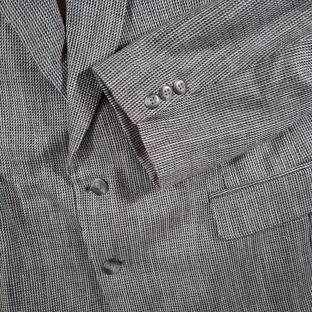 Haggar Brown Basketweave Tweed Wool Sport Coat Blazer Jacket Academia VTG
